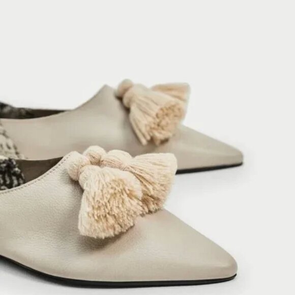 Zara Limited Edition Flat Leather Shoes With Tassels EUR 37 - Picture 4 of 9